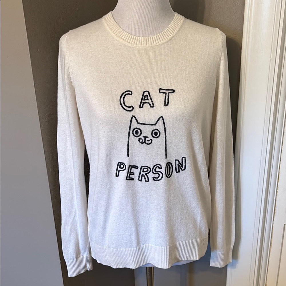 Boden Cream 'Cat Person' Sweater